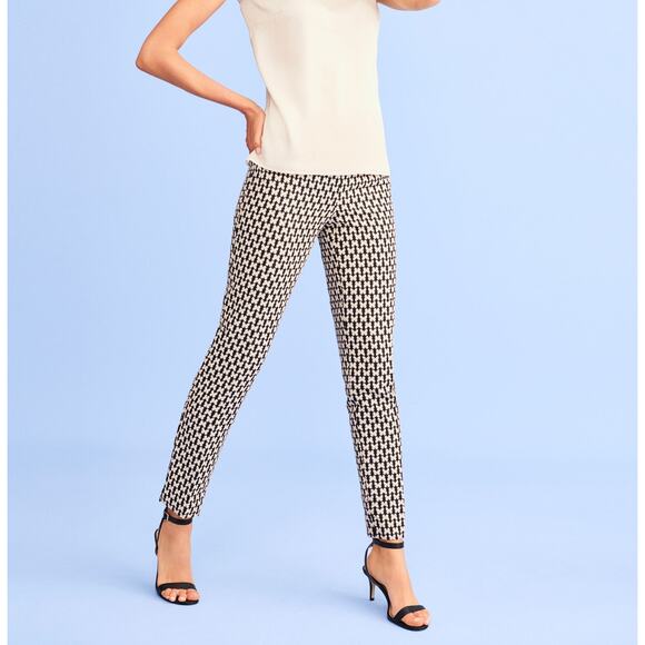 Talbots Black and White Houndstooth Ankle Pants - Picture 3 of 10